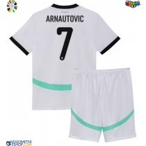 Otroški Nogometni dresi Avstrija Marko Arnautovic #7 Gostujoči EP 2024 Kratek Rokav (+ Kratke hlače)